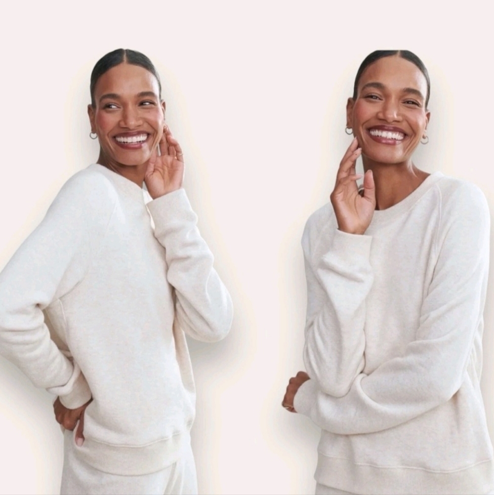 Jenni Kayne Saturday Sweatshirt French Terry Oatmeal Cotton Women’s Size S